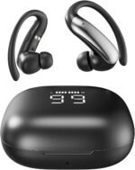 Wireless Earbuds with Ear Hooks Bluetooth 6.0 Headphones,48H Playtime,Over Ear Buds with LED Power Display,IPX6 Waterproof for Sport Workout Running (Black) - Image 2