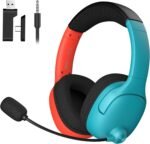 Wireless Gaming Headset for Nintendo Switch/Lite/OLED, Wireless Gaming Headphones with Mic for Nintendo Switch 2/Fortnite/Sports - Red/Blue - Image 2