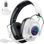 Wireless Gaming Headset for Xbox Series X|S, Xbox One, PC, PS5, PS4, Mac, Switch, 2.4 GHz Wireless & Bluetooth 5.4 Gaming Headphones with Noise Canceling Microphone, 50Hr Battery, 50mm Drivers-White - Image 2