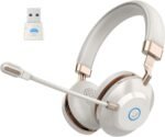Wireless Headset with Mic for Work, Bluetooth Headset with AI Noise Cancelling Mic for Clear Calls, Bluetooth V5.3 Headphones with Mic Mute & USB Dongle for Computer/Phone/Office/Call Center - Image 2