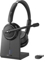Wireless Headset with Mic for Work, Bluetooth Headset with Microphone (Noise Cancelling & Mute Button), Wireless Headphones with Mic for Work from Home/Office/PC/Call Center/Computer/Laptop/Teams/Zoom - Image 2