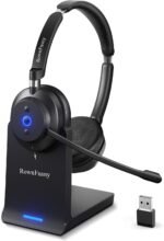 Wireless Headset with Mic for Work-Bluetooth Over Ear Headphones with Microphone,Noise Cancelling with Mute & USB Dongle for Computer/Phones/Remote Work/Call Center,Lightweight All Day Comfort - Image 2