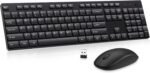 Wireless Keyboard and Mouse Combo, EDJO Silent Full Size Cordless USB Keyboard Mouse, 2.4GHz Lag-Free, Long Battery Life, for Computer, Laptop, PC, Chromebook, Windows (Black, 1 Pack) - Image 2
