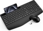 Wireless Keyboard and Mouse Combo - Full-Sized Ergonomic Keyboard with Wrist Rest, Phone Holder, Sleep Mode, Silent 2.4GHz Cordless Keyboard Mouse Combo for Computer, Laptop, PC, Mac, Windows -Trueque - Image 2