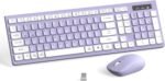 Wireless Keyboard and Mouse Combo, Full-Sized Wireless Keyboard and Adjustable DPI Mouse, 2.4GHz USB Receiver, Silent Keyboard and Mouse for PC, Windows, MAC, Desktop, Laptop(Purple) - Image 2