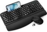 Wireless Keyboard and Mouse Combo, Wave Keys Full-Sized Ergonomic Keyboard with Cushioned Plam Rest, Phone Holder, Comfortable Natural Typing, 2.4G Cordless Set for Computer, Laptop, PC, Mac, Windows - Image 2