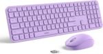 Wireless Keyboard and Mouse Combo - seenda Full Size 2.4G USB Wireless Keyboard Mouse Set, Quiet Cordless Computer Keyboard Mouse for Windows, Laptop, PC - Purple - Image 2