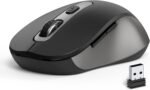 Wireless Mouse for Laptop, PC, Chromebook, Mac, MacBook, Silent Wireless Mouse with USB Nano Receiver, Side Button, 2400 DPI, Anti Slip Roller, 6 Button Ergonomics Cordless Computer Mice - Black Gray - Image 2