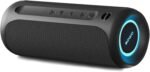 Wireless Portable Speaker,IPX7 Waterproof Bluetooth Speaker, 25W Loud Stereo Sound, Bassboom Technology, TWS Pairing, Built-in Mic, 16H Playtime with Lights for Home Outdoor - Black - Image 2