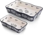 Wisenvoy Baking Dish Casserole Dish Ceramic Lasagna Pan 2-Pcs Bakeware Sets Baking Dishes Baking Set Baking Dish Set - Image 2