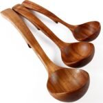 Wooden Ladle 3Size, Wooden Spoons for Cooking, Wooden Ladle for Soup, Natural Teak, Non-Stick Wooden Spoon, Wood Cooking Spoons, Kitchen Utensils set - Image 2