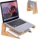 Wooden Laptop Stand Vertical Laptop for 13-18.6in Bamboo Stand for Desk,Laptop Stand Compatible with MacBook Air Pro/Dell XPS/Surface pro/HP/Pixelbook/Lenovo,More Laptops - Image 2