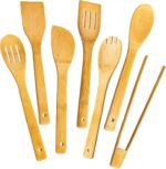 Wooden Spoons for Cooking 7-Piece, Kitchen Nonstick Bamboo Cooking Utensils Set, Healthy Bamboo Wooden Spatula Spoon for Cooking - Image 2