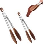 Wooden Tongs For Cooking,Walnut Wooden Kitchen Tongs For Salad Tossing And Serving Food,Smooth Locking & Hanging Cooking Utensils Set,11.82'',15.35''(2 Pcs) - Image 2