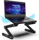 WorkEZ Adjustable Laptop Stand for Desk, Adjustable Height Laptop Stand, Ergonomic Foldable Portable PC Holder, Computer Riser, Home Office Supplies - Image 2