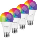 Wyze Bulb Color, 1100 Lumen WiFi RGB and Tunable White A19 Smart Bulb, Works with Alexa and Google Assistant, Four-Pack - Image 2