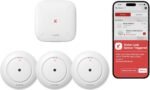 X-Sense Wi-Fi Water Leak Detector, Smart Water Sensor Alarm, Water Detector Alarm with 1700 ft Transmission Range for Kitchens, Basements, Bathrooms, 3 Water Detectors & 1 Base Station, Model SWS54 - Image 2