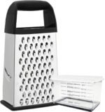 XL4-Sided Cheese Grater for Kitchen With Container- 100% BPA-Free Stainless Steel Vegetable Box Grater-Parmesan Shredder-Slip Resistant Handle-Dishwasher Safe Zester Gifts for Chef - Black - Image 2