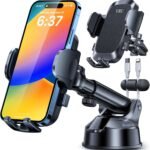 YRU [True Upgrade for Safety] Car Phone Holder Mount [Patent & Military-Grade] Dashboard Cell Phone Holder for Car Vent Windshield Phone Stand for iPhone 17 16 15 14 13 Pro Max Truck Samsung, Black - Image 2