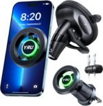 YRU [Truely Upgrade & Patent] Car Phone Holder for Magsafe [98+LBS Strongest Suction & Enhanced Magnetic] Dashboard Car Mount Windshield Vent Phone Stand for iPhone 17/16/15/14/13/12 Pro Max, Black - Image 2