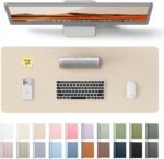 YSAGi Leather Desk Pad Protector, Office Desk Mat, Large Mouse Pad, Non-Slip PU Leather Desk Blotter, Waterproof Laptop Desk Writing Pad for Office and Home (23.6" x 13.8", Eggshell) - Image 2