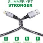 YUNSONG iPhone Charger [MFi Certified], 3Pack 6FT Nylon Braided Lightning Cable Fast Charging High Speed Data Sync USB Cord Compatible with iPhone 14 13 12 11 Pro Max XS XR X 8 7 6S 6 Plus SE - Image 2