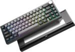 YUNZII AL68 Wireless Mechanical Keyboard,Full Aluminum CNC,60% Layout with Knob, QMK/VIA Software,Gasket Mounted,Hot Swappable,RGB Backlit,BT/2.4G/USB-C for Mac/Win (Black, Cocoa Cream V2) - Image 2