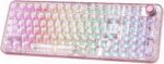 YUNZII X98 QMK/VIA Wireless Mechanical Gaming Keyboard with Knob,Tri-Mode BT5.0/USB-C/2.4GHz Hot Swappable Keyboard,Pre-lubed Switches Gasket Mount RGB Backlit for Wins/Mac (Pink, Crystal Switch) - Image 2