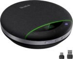 Yealink Bluetooth Speakerphone SP96 with Dongle Support Daisy-Chain 26H Talk Time Teams Certified 65mm Conference Speaker and 6 Microphones Array LCD Screen Smart AI Noise-Canceling - Image 2