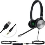 Yealink UH36 Professional USB Headset, Wired Headphones for Computer PC Laptop Work Headset with Noise Canceling Mic for Call and Music（for Teams Certified, Stereo,3.5mm Jack/USB Connection） - Image 2