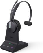 Yealink WH64 DECT & Bluetooth Mono UC Wireless Headset, 606ft Long Range Work Headphones, 3X Noise Cancelling Mic, 26H Calls,Ringtone, Office Single On Ear Headsets (Desk Phone,Laptop,PC,Cellphone) - Image 2