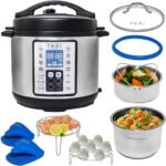 Yedi Houseware Total Package Pressure Cooker- 9-in-1 Digital Screen with Endless Recipes and Deluxe Accessory Kit Stainless Steel 6 Litres - Image 2