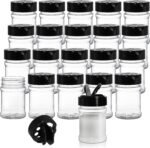 Yesland 20 Pack Plastic Spice Jars Bottles, 5 Oz PET Spice Containers BPA Free with Black Cap, Empty Seasoning Jars Glitter Storage Containers for Storing Spice Herbs Powders Glitter - Image 2
