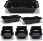 Yoehka 6 Pack Bread Pan Set, Non-Stick 8×4 Loaf Pans for Baking Homemade Bread, Sourdough, Brownies, Cake, Carbon Steel, Rectangle Baking Pans (Black) - Image 2
