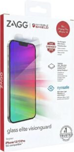 ZAGG Glass Elite Screen Protector for iPhone 14/16e/13/13 Pro - 5X Stronger Tempered Glass, Scratch & Smudge-Resistant, VisionGuard Blue-Light Protection, InvisibleShield, Easy to Install - Image 2