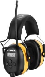ZOHAN EM042 AM/FM Radio Headphone with Digital Display,Ear Protection Noise Reduction Safety Ear Muffs,Ultra Comfortable Hearing Protector for Lawn Mowing and Landscaping - Yellow - Image 2