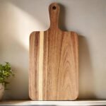 ZeQi Acacia Wood Cutting Board with Handle 13.7''X7'' / Charcuterie Board/Serving Board/Cheese, Bread, Vegetables & Fruits Serving Board (Rectangular) - Image 2
