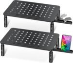 Zimilar 2 Pack Monitor Stand , 3 Height Adjustable Stand with Unique Star Mesh for Computer, Laptop, Printer, Notebook, iMac, Premium Metal Monitor Risers for 2 Monitors - Image 2