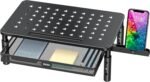 Zimilar Monitor Stand Riser with Metal Mesh Drawer, Height Adjustable with Phone Holder for Computer, Laptop, Printer, Notebook, Computer Monitor Stand with Storage - Image 2