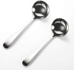 Zjunhm Small Soup and Gravy Ladles - 304 Stainless Steel, 7.7 Inches, 2-Piece Set - Dishwasher Safe (Silver) - Image 2