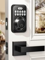 Zowill Keyless Entry Door Lock with 2 Lever Handles, Zowill Electronic Keypad Deadbolt, Auto-Locking, Anti-Peeping Password, Digital Code Door Lock, Front Door Handle Sets, Matte Black - Image 2