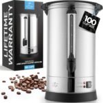 Zulay Commercial Grade 100 Cup Coffee Maker Hot Water Urn - Large Percolator Pot Dispenser With Double-Wall Stainless Steel, Quick Brew, Stays Hot for Tea & Beverage at Events & Catering - Silver - Image 2