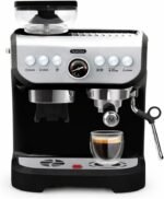 Zulay Kitchen Magia Manual Espresso Machine with Built-In Grinder & Steam Wand – 15 Bar Pressure Espresso Maker, 2L Removable Water Tank, Milk Frother, Complete Home Barista Set, Black & Silver - Image 2