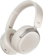 acer OHR516 Wireless Over Ear Headphones with Active Noise Cancellation, 60H Playtime Bluetooth 5.4, 40mm Drivers, Dual Device Pairing, Comfortable Foldable Design (White) - Image 2