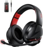 acer Wireless Gaming Headset, PS5 Headset with 2.4GHz for Ps5, Ps4, PC, Switch, Bluetooth 5.3 + 100Hrs Gaming Headphones with Noise Canceling Mic for Laptop, Mobile, Mac, 50mm Drivers (Red) - Image 2