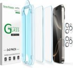 amFilm Auto-Alignment OneTouch for iPhone 16 Pro [6.3''] Screen Protector + Camera Lens Protector, Tempered Glass, 30 seconds Installation, Bubble Free, Case Friendly, Anti-Scratch [2+2 Pack] - Image 2