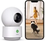 aosu 2K Security Camera Indoor, Baby Monitor Pet Camera 360-Degree for Home Security with 2.4 GHz Wi-Fi Router, One-Touch Call, Smart Motion Tracking, IR Night Vision, Compatible with Alexa - Image 2