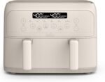 bella 4 Qt TriZone Air Fryer, EverGood™ Ceramic Nonstick Coating, Dual Basket Design w Removable Divider, Digital Touchscreen Control w 6 Preset Cooking Options, 1200 Watt, 3lb Capacity, Oatmilk - Image 2