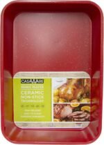 casaWare Grande Lasagna/Roaster Pan 18 x 12 x 3-Inch - Extra Large, Ceramic Coated NonStick (Red Granite) - Image 2