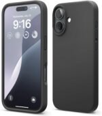 elago Compatible with iPhone 16 Case, Premium Liquid Silicone Case, Full Body Protective Cover, Shockproof, Slim Phone Case, Anti-Scratch Soft Microfiber Lining, 6.1 inch (Black) - Image 2